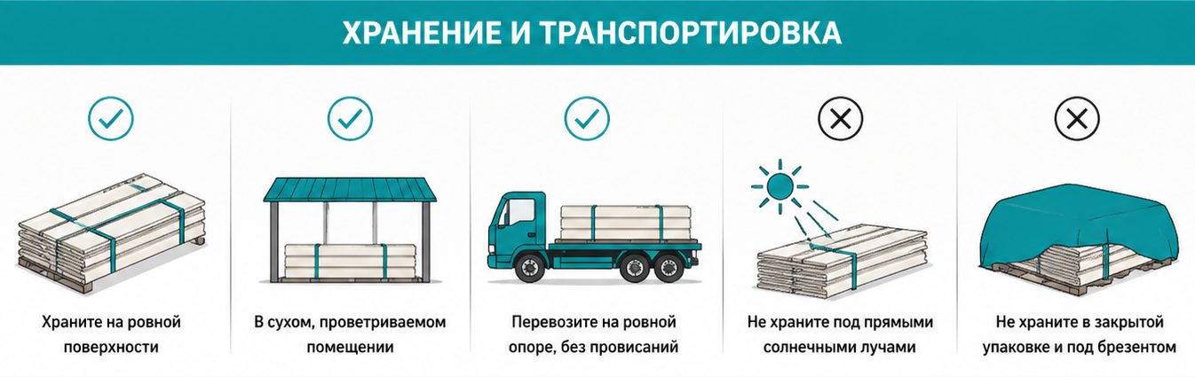 Траснпортировка и хранение винилового сайдинга